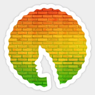 Afro Hair Woman with African Rasta Colors, Black History Sticker